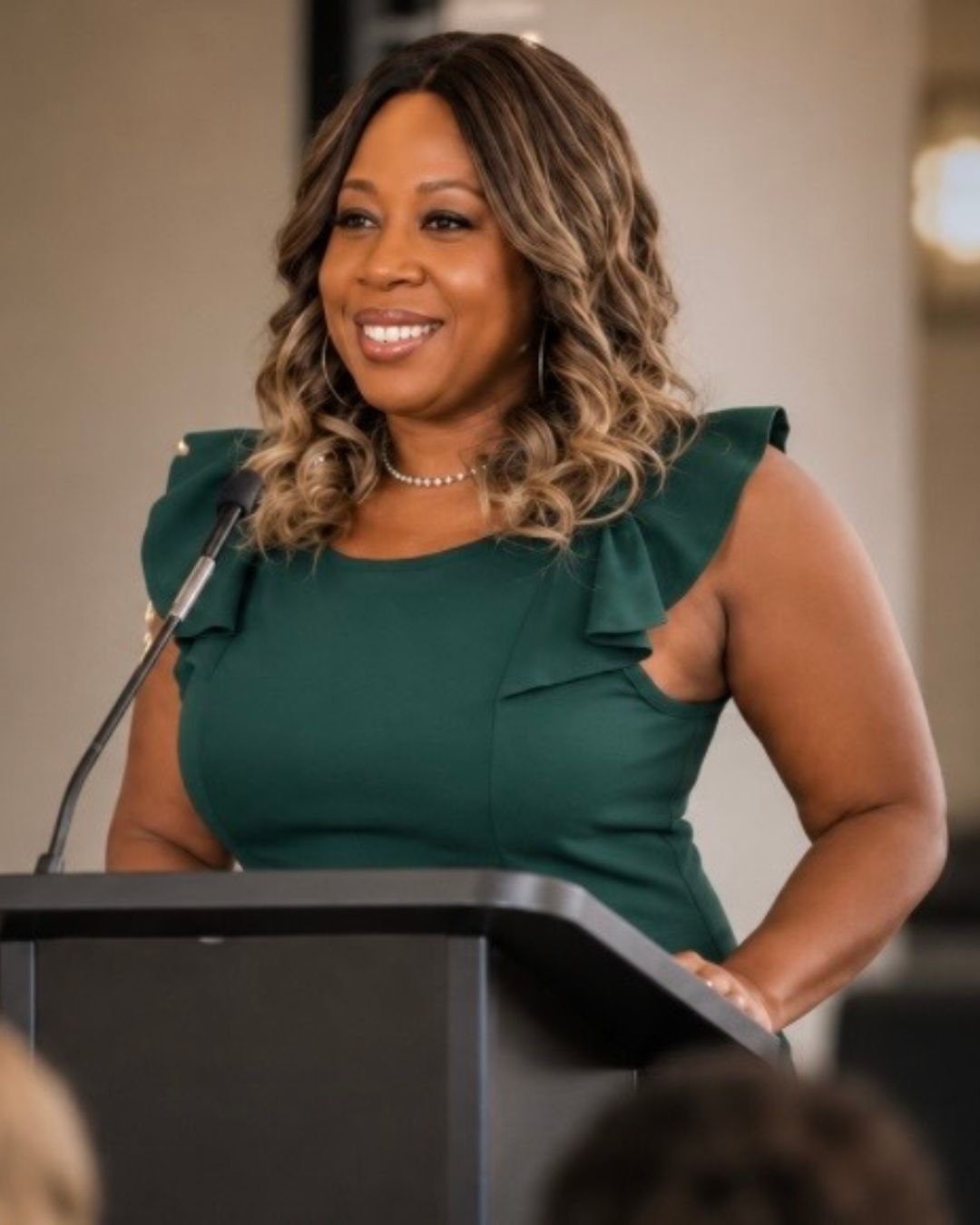 Erica Matthews speaking with warmth and encouragement